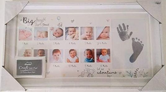 YOL Baby Age Stages Photo Frame 13 Opening Slots with Ink for Foot and Hand Print Picture Frame Children Baby Memories My First Year Photo Frame Present Gift Baby Gift New Born Keepsake