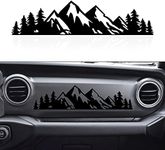 Zhizhong Dashboard Glove Box Mountain Scene Tree Vinyl Decal Sticker Fits 2018-2023 Jeep Wrangler JL JLU Gladiator JT (Matte Black)