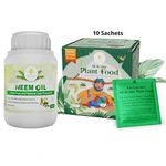 Go Garden All in One Plant Food, Mixed Fertilizer for House Plants, Complete Nutrition 250 gram + 100 ML Neem Oil for Plant Pest Control Water Soluble Combo