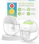 Ardo Melia Wearable, Hands-Free Breast Pump - Hospital Grade, Strong Suction, Long Battery Life, Massage Mode, Memory, Ultra Discreet, Portable, Easy-to-Clean, 6 oz Capacity, with 24mm & 19mm Inserts