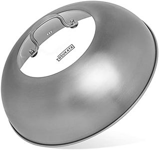 YOSUKATA Wok Lid 13.6 Inch - Premium Stainless Griddle Dome with Tempered Glass Insert Steam Holes - Dishwasher-Safe Round Wok Cover for 14" Wok - Chees Melting Dome for Griddle - Grill Basting Cover