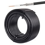 XRDS -RF RG59 Coaxial Cable 50FT, RG59 Dual Shield Cable 75 Ohm Bare Copper Conductor RG59 Cable for Surveillance Camera System Cables CCTV/DVR/TV
