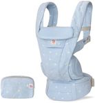 Ergobaby Omni Deluxe All-in-One Baby Carrier for Newborns from Birth up to 20kg, Ergonomic 4-Position Cotton Baby Carrier Back Carrier Travel System, Serene Blue Flowers