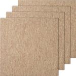 VEVOR Carpet Tiles Reusable, 20"x 20" Carpet Squares With Padding Attached, Soft Padded Carpet Tiles, Easy Install DIY for Bedroom Living Room Indoor Outdoor (16 Tiles, Dark Brown)