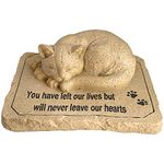 Lily's Home Memorial Cat Stone. Made of Poly Resin Outdoor Material. 8 1/4 inch Long