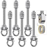 BeneLabel Heavy Duty Swing Hangers with Bearings - Set of 6 Stainless Steel 304 Hardware for Wood & Metal Beams - Ideal for Hanging Hammocks, Yoga Swings, Porch Swing - 1500LB Capacity - 7" x M2/5"