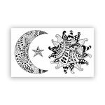 2 x 30cm/300mm Sun, Moon and Star Vinyl Stickers Travel Luggage #7491