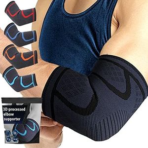 Elbow Brace Compression Sleeve for Tendonitis 【1Pairs】 Tennis, Weightlifting Pain Relief Support for Men and Women Golf Basketball Breathable (Black, M)