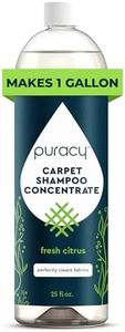 Puracy Professional Carpet Cleaner Machine Detergent, 4x Concentrated Upholstery Cleaner, Natural Carpet Shampoo, Pet Stain Remover & Deodorizer, Makes 20 Gallons of Cleaning Solution, 25 Ounce
