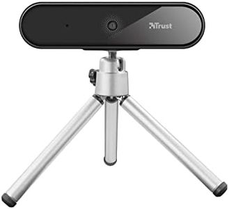 Trust Tyro Webcam PC Con Microfono Full HD 1080p, Auto-Focus, USB, Treppiede Incluso, Telecamera Per Hangouts, Skype, Teams, Zoom, Computer, Laptop - Nero