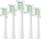 Sonic Replacement Brush Heads STRB-5WB Compatible with Waterpik Complete Care 9.0 (CC-01), 5.0 (WP-862), Soft Bristle, 5 Count (White-5Pack)