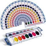 Neliblu Watercolor Paint Set for Kids - Pack of 24 Water Coloring Set with 8 Washable Colors and Paintbrush - Arts and Craft Supply for Parties, Schools, and Art Lessons - Spark Creativity in Children