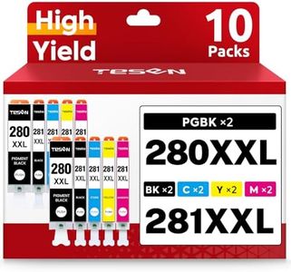 TESEN Compatible PGI280XXL CLI281XXL Ink Cartridge Replacement for Canon 280XXL 281XXL Use with PIXMA TR8520 TR8620 TS6220 TS6320 TR7520 TS6120 TS9120 TS8120 TS8320 Printer, 10 Pack Color Set