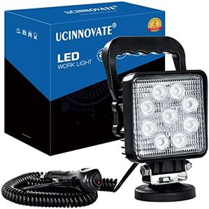 UCINNOVATE 27W Portable LED Work Light Flood Lamp with Magnetic Base for Car, Off-Road, Truck, Boat, Tractor, Truck, Engineering Vehicle, Maintenance, Camping Light DC 9-32V