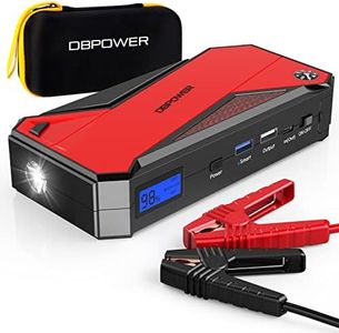 DBPOWER Jump Starter 1600A Peak Portable Car Jump Starter (Up to 7.2L Gas and 5.5L Diesel Engines) 12V Auto Battery Booster Pack with Smart Jumper Clamps, Compass, LED Flashlight, and Type-C Port
