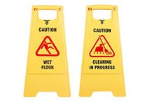 TARGET HYGIENE Caution Sign Board Wet Floor And Cleaning In Progress - Yellow (Combo of 2 Pc Sign Board)