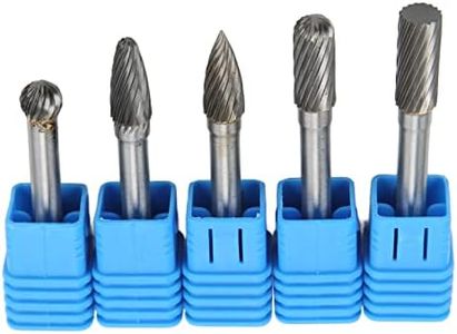 5PCS Single Cut Rotary Burr File Set, 5PCS Single Cut Rotary Burr File Set Tungsten Carbide 6mm 1/4in Shank Cutting Burr Set Fit for Polishing Grinding Woodworking Carving(ACDFG)-Auto Accessary