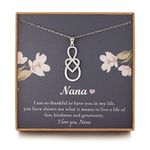 Gifts for Nana from Grandkids, Gifts for Grandma, Sterling Silver Infinity Heart Necklace, Nana Gifts, Ideas, Mothers Day Jewelry