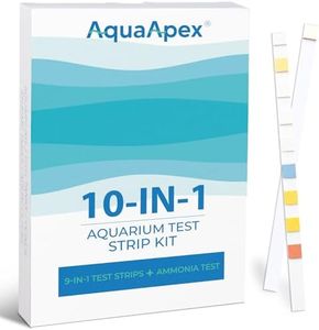 10-in-1 Aquarium Test Strips (100 Strips) 50 Multi-Test + 50 Ammonia Strips | Ammonia Test Strips for Fish Tanks, Aquariums & Ponds | for Freshwater & Saltwater | Test Nitrate, pH & More.