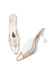 Selfiee Transparent Spool Heel Mules Comfortable Heel Stiletto Heel Pump Shoes for Women & Girls