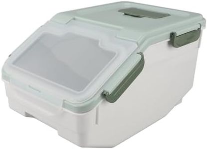 Airtight Rice Container Large Thickened PP Material Exquisite Design, Mint Green Rice Storage Container with Easy Open and Close Lid (10kg / 22lb)