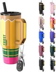Thicc Buddy - 40 oz Stainless Steel Vacuum Insulated Tumbler with Lid and Straw for Water - Travel Mug Cupholder Friendly - Gifts for Women Men Him Her