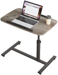 Furist Overbed Table with Wheels, Upgrade Rolling Tray Table, Hospital Bed Table, Adjustable Overbed Bedside Rolling Laptop Table(Grey)