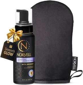 Norvell Sunless Self Tanning Bundle - Venetian Self Tanner Mousse with Bronzer, 8 Fl Oz + Streak-Free Tan Applicator Mitt - Premium Natural Looking Self Tanning Foam and Washable Self Tan Mitt