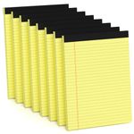 Aidunmis 8 Pack Yellow Note Pads Legal Pads Notepad for Office Yellow Writing Pads 8.5 x 11 Wide Ruled Paper Pads