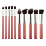 URBANMAC Makeup Brushes Set Tool Pro Foundation Eyeliner Eyeshadow (Pink) 10 Pcs