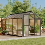 6 x 10 FT Greenhouse, Greenhouse for Outside, Polycarbonate Greenhouse with Aluminum Frame, Lockable Door and Ajustable Roof Vent for Backyard, Green Houses for Outside Garden Backyard, Patio