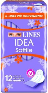 ASSORBENTI LINES IDEA SOTTILE CON ALI RIPIEGATO 6 CONFEZIONI DA 12 PEZZI (6)