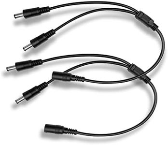 DC Power Splitter Cable-2 Pack Black, 1 Female to 2 Male 5.5mm*2.1mm Power Output Adapter Cord for CCTV Security Cameras, LED Strip Lights, Router, DVR, Monitors and More (2 Pack, 1 to 2 Way)