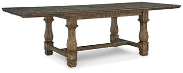 Signature Design by Ashley Markenburg Traditional Rectangular Dining Room Extension Table, Dark Brown & Beige