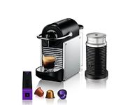 Nespresso EN124SAECA Pixie Espresso Machine with Aeroccino by De'Longhi, Aluminum