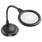 Delixike 5X Magnifying Lamp - Folding Design with 30 LED Lights - Great Hands Free Desktop Magnifying Glasses for Close Work,Reading,Hobbies,Crafts,Workbench