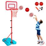 Toddler Basketball Hoop Height Adjustable Basketball Net for Outdoor Indoor Portable Basketball Goals Play Basketball Hoop Kids Toy for 3 4 5 6 7 8+ Year Old Basketball Toys Birthday Gift for Boy Girl