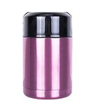 Mengshen Vacuum Insulated Food Jar Thermos Bowl 35 oz(1000ml) for Cooking Stainless Steel Interior Leak Proof Soup Food Storage Container with Folding Spoon Rosy
