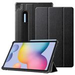 Fintie Slim Case for Samsung Galaxy Tab S6 Lite 10.4 Inch 2024/2022/2020 with S Pen Holder - Lightweight Trifold Stand Hard Back Cover, Auto Wake/Sleep, Black