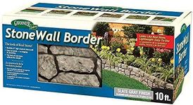 Gardeneer by Dalen Stonewall Border™ - Landscape Edging - Weatherproof Material - 10 feet of Coverage - Durable and Easy to Install - Slate Gray.