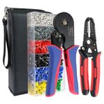 YMYP Ferrule Crimping Tool AWG23-7, Hexagonal Crimper Plier with Wire Stripper & 1900Pcs End-Sleeves Terminals Kit