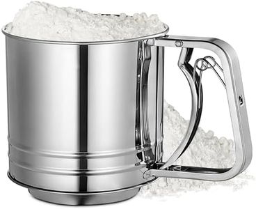 Powder Sugar Sifter for Baking Small - 5 Cup Flour Sifter Stainless Steel Sifter Fine Mesh Flour Sifter Sieve - Powdered Sugar Sifter for Baking Sifter Strainer Large Flour Sifter for Baking Fine Mesh