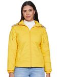 Qube By Fort Collins Women Nylon's Short Length Jacket (39245 Smu_Yellow_M)