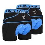 BALEAF Men's 2 Pack 3D Padded Cycling Underwear Bike Shorts with Padding Mountain Biking Bicycle Clothes MTB Liner (Blue, XXXL)