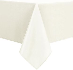 DWCN Rectangle Tablecloth - Waterproof & Wrinkle Resistant Washable Fabric Table Cloth for Dining, Party and Outdoor Use,137 x 203cm,Ivory
