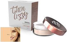 Thin Lizzy Loose Mineral Foundation, Leightweight & Full Coverage, Flawless Finish, All-Natural For Sensitive Skin with SPF15, Minx