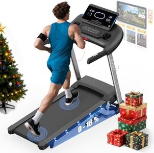 Kitopa 2025 Treadmills for Home, Sporty Digital Screen with 7HP, 12 MP/H, 18% Auto Incline, Heart Rate & APP & Bluetooth Speakers, Running Machine 180KG Capacity with Wide Belt for Home Office Gym