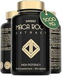 Maca Root 5000mg - Maca Root Capsules for Women & Men - High Potency Herbal Booster - Black & Yellow Macca Root Powder Extract - 180 Maca Tablets 6-Month Supply - British Made High Strength Supplement