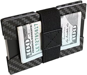 Fidelo Minimalist Wallet for Men - Slim RFID Blocking Wallet Credit Card Holder Made of 3K Carbon Fiber. The Compact Wallet Comes with 4 Cash Bands (Black, Dark Grey, Light Grey & Blue)