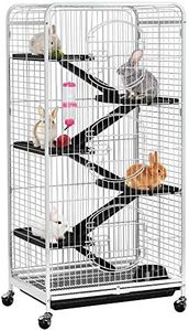 Yaheetech 52-inch Rat Cage Multi Level Rolling Pet Cage for Ferret/Chinchilla/Squirrels/Bunny with Water Bottle, White